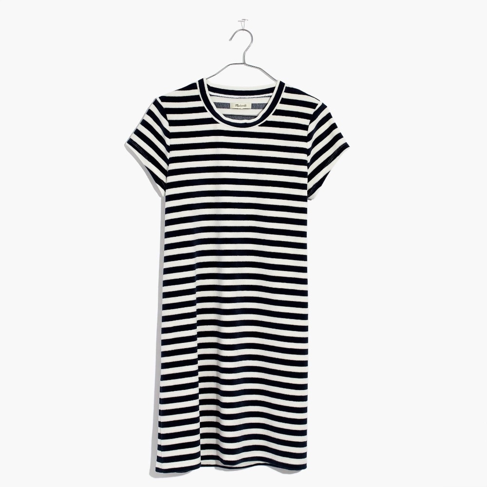 Madewell Striped Velour Tee Dress Size XS